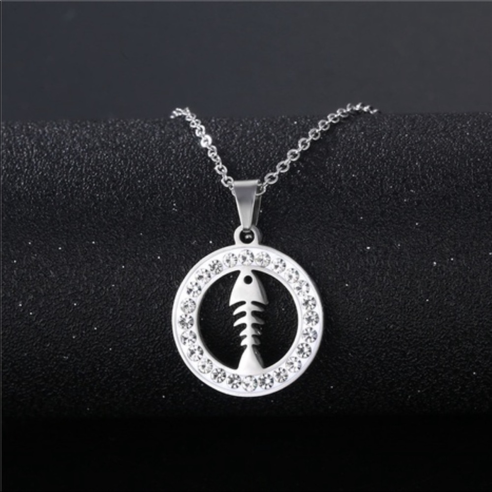 Fisher of Men fishbone titanium stainless steel boutique pendant necklace